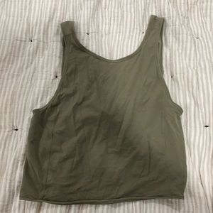 Lululemon army green cross cross tank top